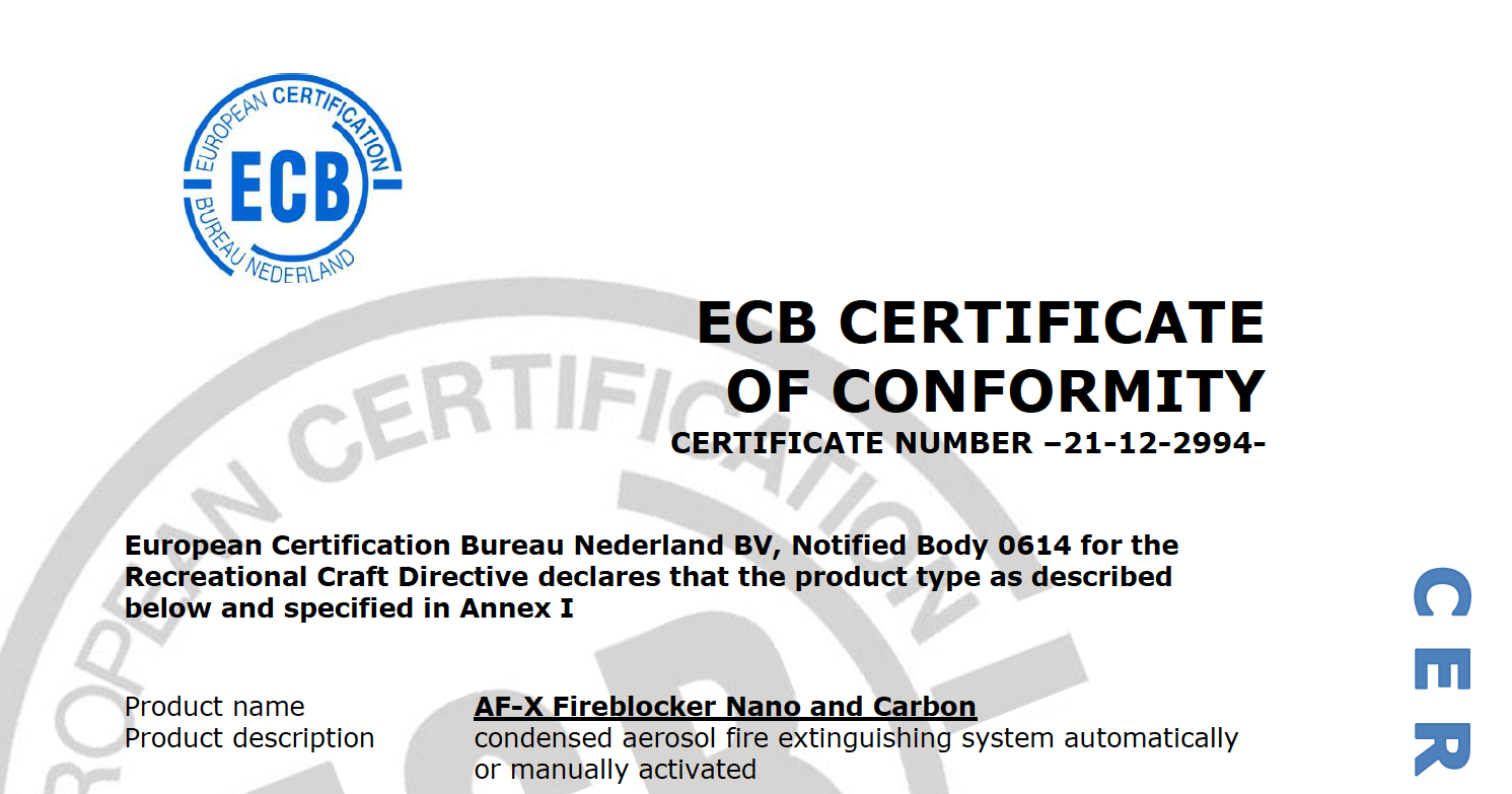 KIWA BRL K23001 AF-X Fireblocker gecertificeerd